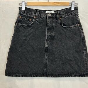 & Other Stories Black Denim Mini Skirt